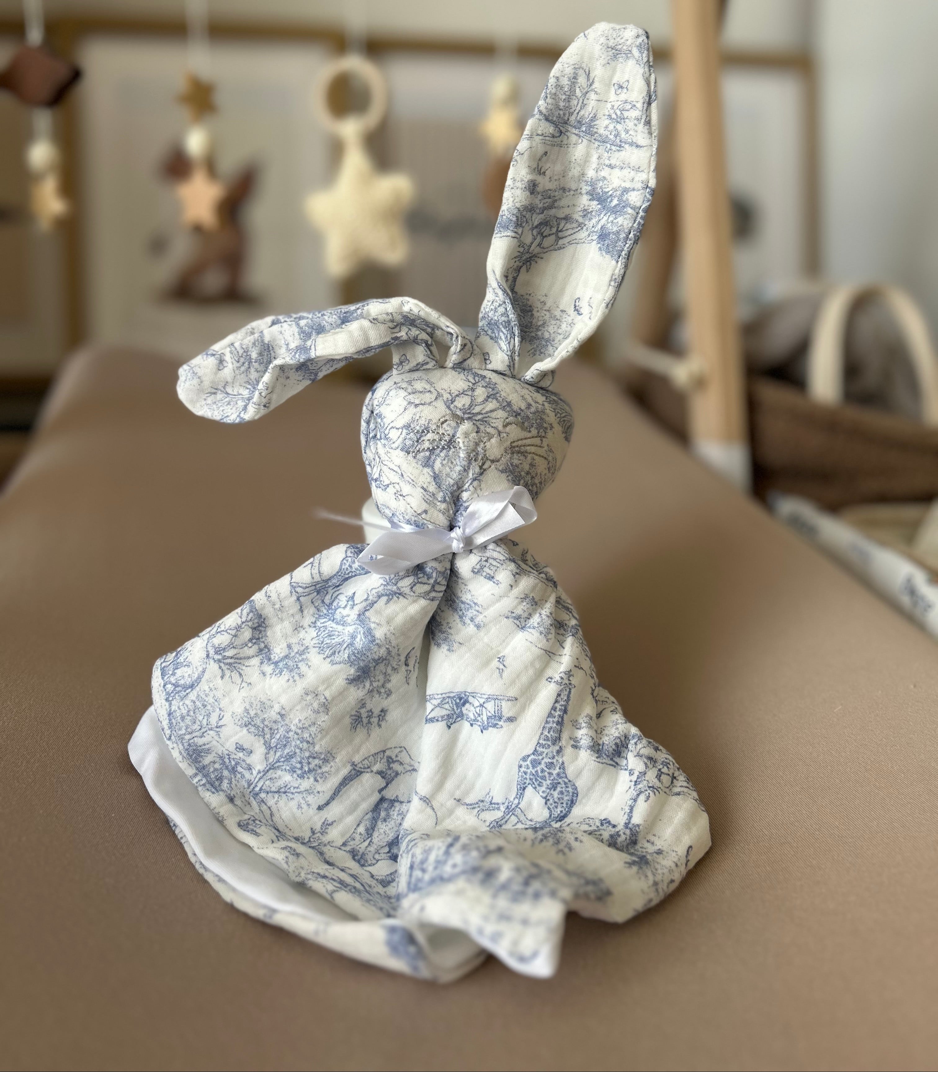 Doudou toile de Jouy - Bleu